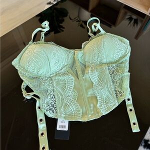 Mint Green Lace Bustier Top
